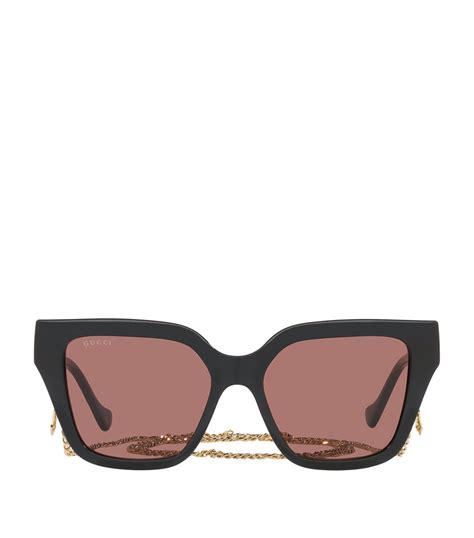 gucci black chain sunglasses|gucci sunglasses sale or clearance.